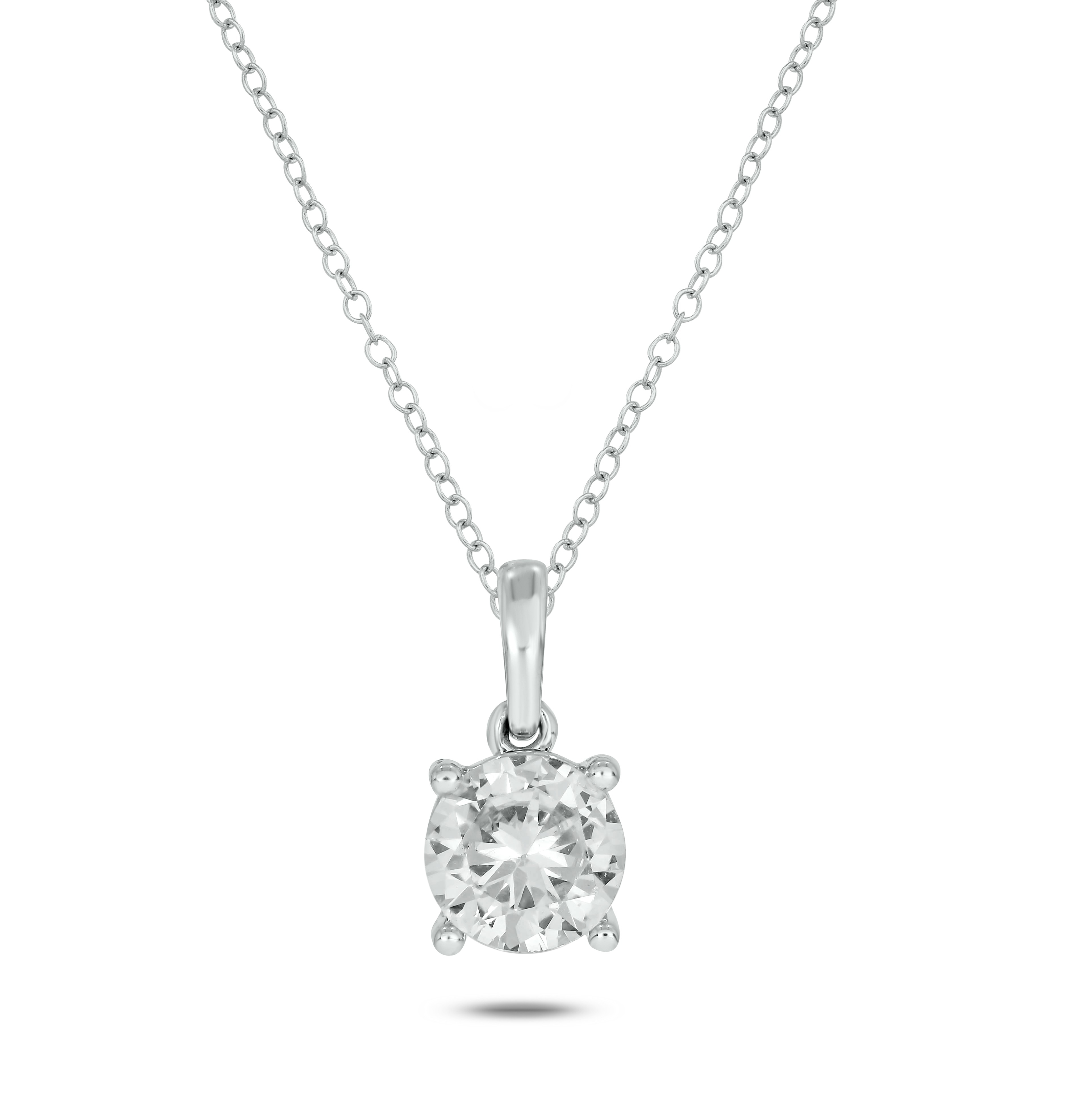 Round 1 ct Diamond Pendant in 18K White Gold | Maison Birks